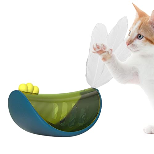 Ibuloule Feder-Spielzeug zum Auslaufen von Futter,Spielzeug zum Auslaufen von Tierfutter | Swing Lustiges Leckagespielzeug für Haustiere,Zähneknirschendes, fehlendes Futterspielzeug für Katzen und von Ibuloule