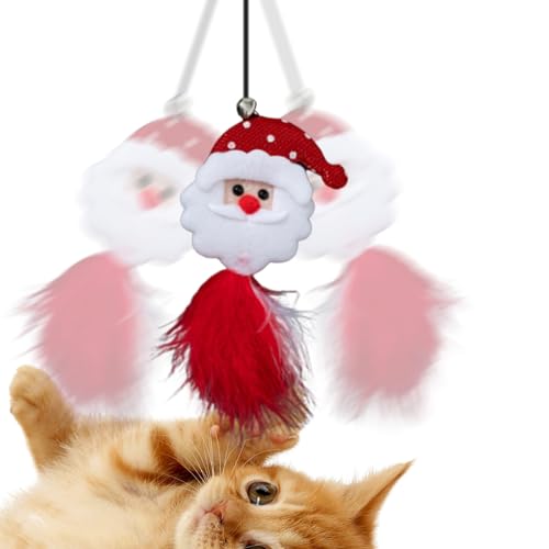 Ibuloule Katzenspielzeug für Wohnungskatzen | Neckendes Katzenspielzeug | Weihnachts-Katzenspielzeug, Saugnapf-Katzenspielzeug, einziehbares Katzenspielzeug, Katzenspielzeug für Katzen und Kätzchen von Ibuloule