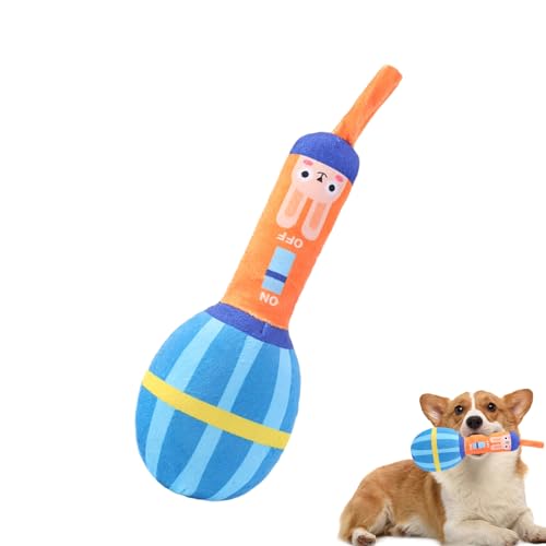 Ibuloule Kauspielzeug für Hunde, Interaktives, mit Geräuschen gefülltes Kauspielzeug in Mikrofonform, Süßes Welpen-Kauspielzeug für drinnen und draußen, Flexibles Haustierspielzeug für saubere von Ibuloule