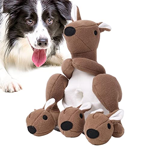 Ibuloule Schnüffelspielzeug | Futtersuchspielzeug in Känguru-Form,Langsam fütterndes Hunde-Puzzlespielzeug, quietschendes Hundespielzeug zum Schutz von Möbeln, Hund, Welpe von Ibuloule