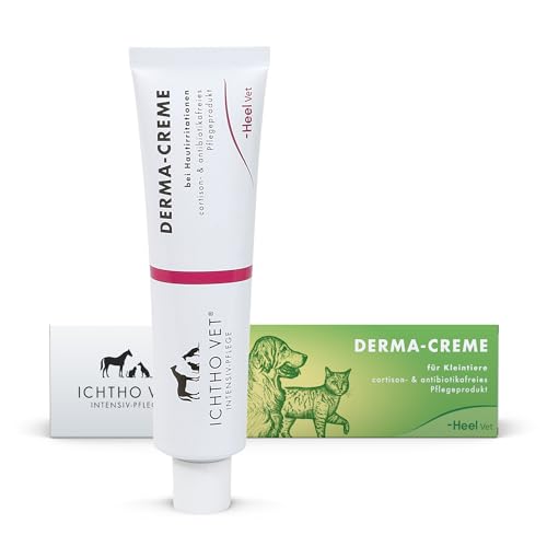 ICHTHO Vet Derma-Creme von Heel Vet - Sanfte und gut verträgliche Pflege bei trockenen, rissigen und schuppigen Hautirritationen für Hunde und Katzen | Natürliche Intensivpflege | MADE IN GERMANY von Ichtho vet