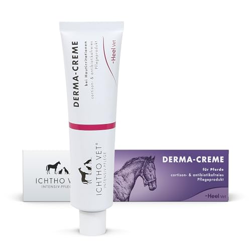 Ichtho Vet® DERMA-Creme für Pferde, zur Pflege bei trockenen, rissigen & schuppigen Hautirritationen, 2 x 50 g von Ichtho vet