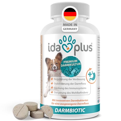 Ida Plus Darmbiotic 120 Tabletten - gesunde Darmbakterien - Probiotika zur Darmsanierung für den Hund - Immunsystem stärken & Darmflora aufbauen - Regulierung der Verdauung von Ida Plus