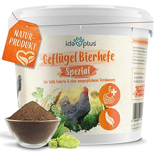 Ida Plus - Geflügel Bierhefe Spezial - 1500 g - Futterergänzung für Hühner, Wachteln & anderes - reich an B-Vitaminen, Aminosäuren, Mineralien & Spurenelemente - unterstützt die Federbildung von Ida Plus