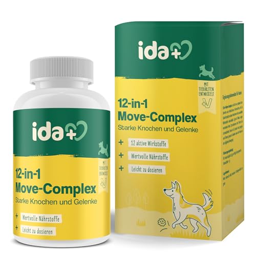 ida+ - 12-in-1 Move Complex Gelenkpulver für Hunde - Mit Tierärzten entwickelt - Grünlippmuschel, MSM, Omega-3 & Teufelskralle unterstützen Hunde-Gelenke - Hohe Akzeptanz beim Hund - 160 g ida+ - 12-in-1 Move Complex Gelenkpulver für Hunde - Mit Tierärzten entwickelt - Grünlippmuschel, MSM, Omega-3 & Teufelskralle unterstützen Hunde-Gelenke - Hohe Akzeptanz beim Hund - 160 g von Ida Plus