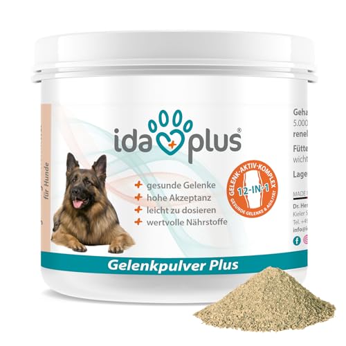 Ida Plus Gelenkpulver Plus - Gelenkpulver für Hunde - Mit Tierärzten entwickelt - Grünlippmuschel, MSM, Omega-3 & Teufelskralle unterstützen Hunde-Gelenke - Hohe Akzeptanz beim Hund - 180 g von Ida Plus