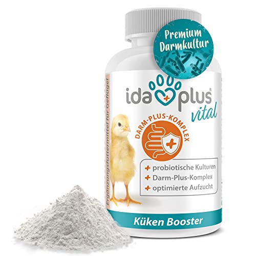Ida Plus - Küken Booster - optimale Küken Aufzucht - essenzielle Hühner Vitamine (Vitamin A, D, E, C & B) - mit Probiotika & Oregano für gesunde Verdauung & Darmflora - optimales Küken Wachstum - 180g von Ida Plus