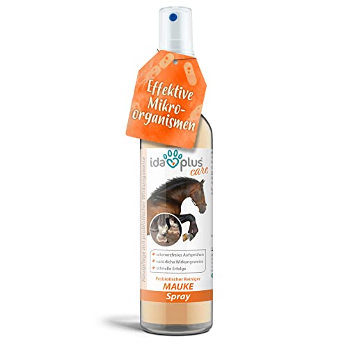 Ida Plus Mauke Spray für Pferde 200 ml - schnelle Hilfe bei Mauke, Strahlfäule & Ekzemen - Mauke Mittel mit effektiven Mikroorganismen - rasche Linderung, hautfreundliche & schmerzfreie Hufpflege von Ida Plus