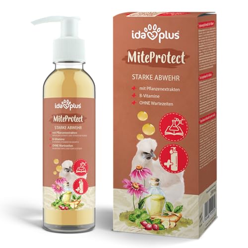 Ida Plus MiteProtect 200 ml – Schluss mit Lästlingen – Trinkwasserzusatz mit natürlichen Pflanzenextrakten – besonders gut für Hühner, Puten, Gänse, Enten & anderes Geflügel von Ida Plus