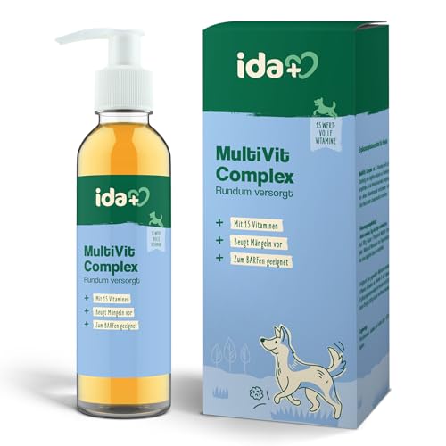 Ida Plus - Multivitaminsaft für Hunde - 200ml - 15 wichtige Vitamine für den Hund - Ideal zum Barfen - Vitamin B Komplex - Vitamin A, D, D3, E, K, Biotin - für eine optimale Vitamin-Versorgung von Ida Plus