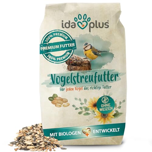 Ida Plus - Vogelstreufutter ohne Weizen für Wildvögel - Winterstreufutter - Optimale Mischung - Futter ist Weizenfrei, Fettreich & Energiereich - Vogelfutter Wildvögel Ganzjährig - Wildvogelfutter von Ida Plus