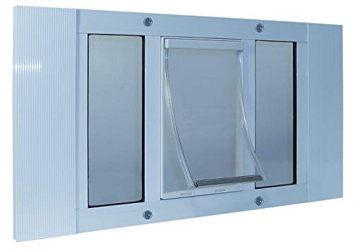 Ideal Pet Products 33SWDM Haustierklappe für Aluminium-Schiebefenster, mittel, 17,8 x 28,6 cm, weiß von IDEAL PET PRODUCTS SINCE 1979