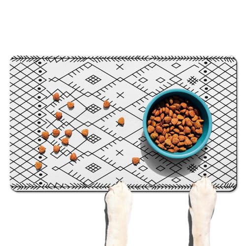Saugfähige Futternapfmatte für Futter und Wasser, Futtermatte für Katzen mit rutschfester Gummi-Unterseite, Hundefuttermatten für Böden, wasserdicht, 43,2 x 76,2 cm von Ideasonna