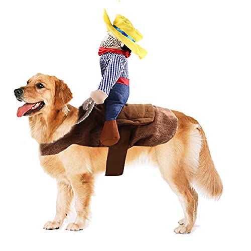 Halloween-Kostüm Cowboy, für Hunde und Katzen, lustiges Kostüm, für Partys, Cosplay, Hundefahrer, Größe M von Idepet
