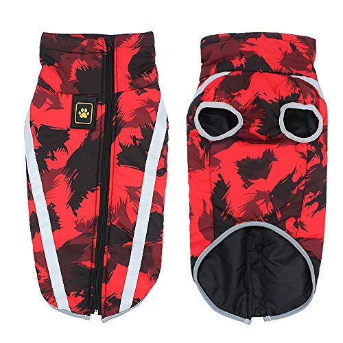 Idepet Haustier Katze Hundemantel, warme Hundepullover Winter klein mittel groß Hundejacken Weste Winddicht Schneeanzug Hundekleidung Outfit mit Gurtloch Idepet Haustier Katze Hundemantel, warme Hundepullover Winter klein mittel groß Hundejacken Weste Winddicht Schneeanzug Hundekleidung Outfit mit Gurtloch von Idepet