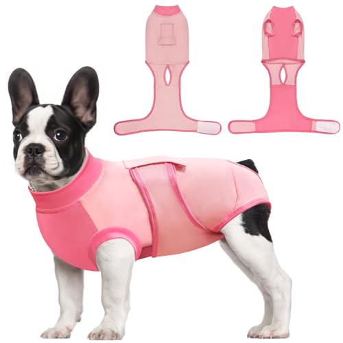 Idepet Hunde-Einteiler für Damen, Einteiler, Chirurgie, für Herren, atmungsaktiver Haustier-Body für Spay-Neuter, E-Halsband und Kegel, alternativer chirurgischer Anzug, Welpen, Bauch von Idepet