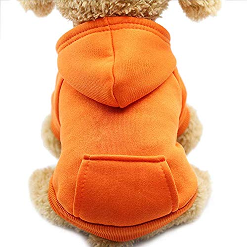 Idepet Hunde-Kapuzenpullover, Baumwolle Hundemantel Warme Jacke für Kleine Mittelgroße Hundewelpen Teddy Chihuahua von Idepet