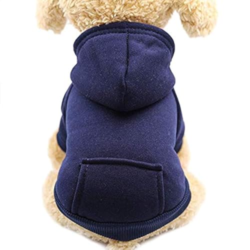 Idepet Hunde-Kapuzenpullover, Baumwolle Hundemantel Warme Jacke für Kleine Mittelgroße Hundewelpen Teddy Chihuahua von Idepet