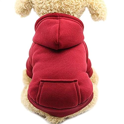 Idepet Hunde-Kapuzenpullover, Baumwolle Hundemantel Warme Jacke für Kleine Mittelgroße Hundewelpen Teddy Chihuahua von Idepet