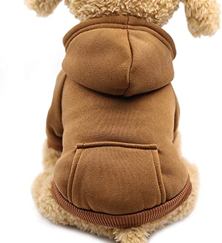 Idepet Hundebekleidung Haustier Hund Hoodies für Kleine Hunde Weste Chihuahua Kleidung Warm Mantel Jacke Herbst Welpen Outfits Hunde Kleidung (XL, Kaffee) von Idepet