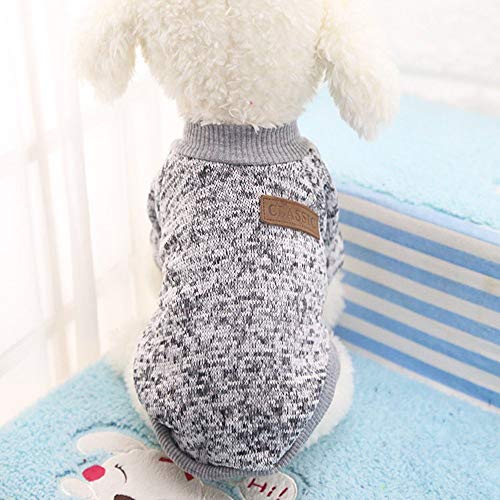 Idepet Klassischer Pullover für Hunde, Fleece-Mantel für kleine, mittelgroße Hunde, warme Haustierkleidung, weiche Welpen, erhältlich in 2 Farben (XS, Grau) von Idepet