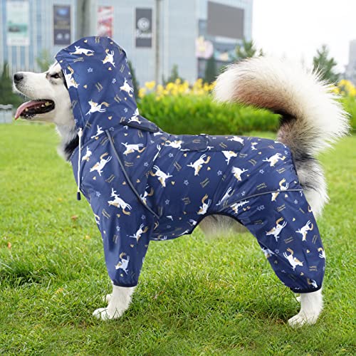 Idepet Regenmantel für Hunde Regenjacke Hund Winddicht Wasserdicht Hundamantel mit Kapuze für kleine und mittelgroße Hunde Regenschutz von Idepet