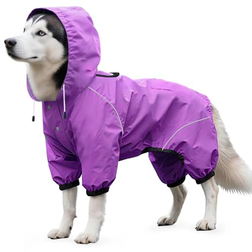 Idepet Regenmantel für Hunde Regenjacke Hund Winddicht Wasserdicht Hundamantel mit Kapuze für kleine und mittelgroße Hunde Regenschutz von Idepet
