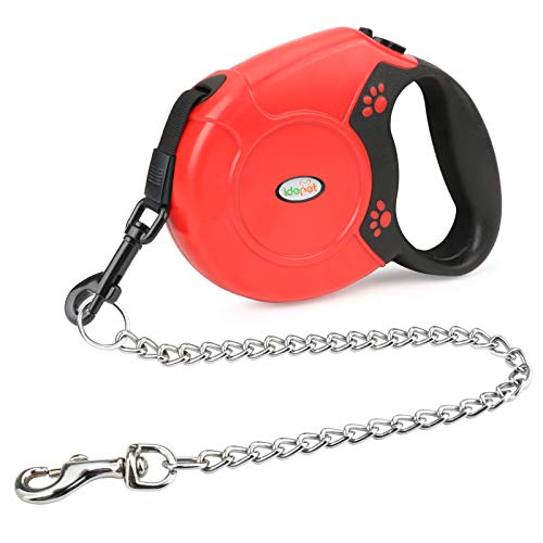 Idepet Retractable Heavy Duty Dog Lead for Small and Medium Dogs, Chain-Serrated Steel Chain Design, 360° Tangle-Free, Break & Lock System, 16 Foot Lead Rot Idepet Retractable Heavy Duty Dog Lead for Small and Medium Dogs, Chain-Serrated Steel Chain Design, 360° Tangle-Free, Break & Lock System, 16 Foot Lead Rot von Idepet