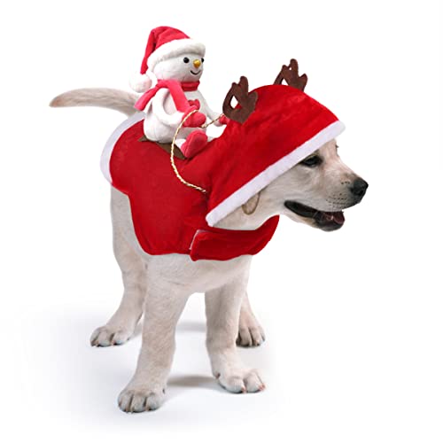 Idepet Schneemann-Hunde-Kostüm, Haustier-Hunde-Kostüm, Mantel für Weihnachten, Cosplay, Neuheit, Haustier-Hunde, Winter-Kapuzenweste, Kleidung, Weihnachtsmann, Welpen, Weihnachten von Idepet