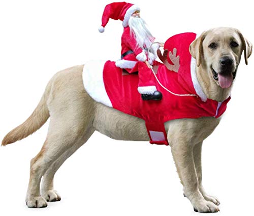 Idepet Weihnachtsmann-Kostüm für Hunde, mit Kapuze, für den Winter, für Chihuahua, Yorkshire Pudel, Größe XXL von Idepet