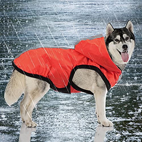 Idepet wasserdichte 2-in-1-Regenjacke für Hunde, Leichter Overall für Hunde mit Kapuze, atmungsaktiver Regenponcho mit Kapuze und reflektierendem Streifen für kleine, mittel große GroßHunde (M, Rot) Idepet wasserdichte 2-in-1-Regenjacke für Hunde, Leichter Overall für Hunde mit Kapuze, atmungsaktiver Regenponcho mit Kapuze und reflektierendem Streifen für kleine, mittel große GroßHunde (M, Rot) von Idepet