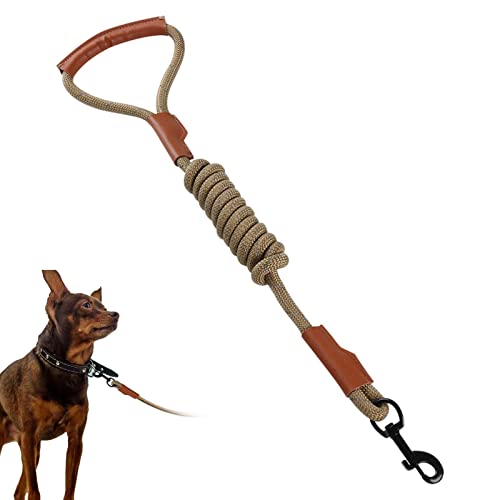Hundeleine,Reflektierendes Hochleistungs-Traktionsseil | Reflektierende, Starke Leder-Leine, schützende Jagd- und Campingleine für Hunde Idezek von Idezek