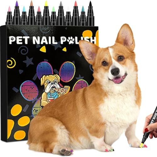 Idezek Haustier-Nagellack für Katzen,Katzen-Nagellack - Schnell trocknender Mehrzweck-Nagellack | Tragbare Nagellackstifte in 12 Farben, benutzerfreundlicher Nagellack für, Kaninchen, Katzen Idezek Haustier-Nagellack für Katzen,Katzen-Nagellack - Schnell trocknender Mehrzweck-Nagellack | Tragbare Nagellackstifte in 12 Farben, benutzerfreundlicher Nagellack für, Kaninchen, Katzen von Idezek