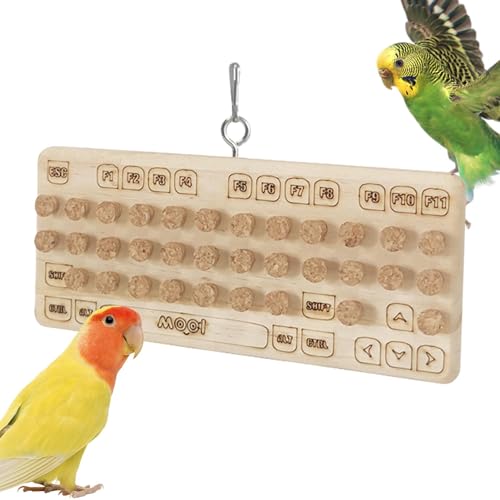 Idezek Vogel-Kork-Holzspielzeug, Papagei-Kaukorken - Beißtraining-Vogelspielzeug aus - Vogelsittich-Spielzeug, Papageienkäfig-Zubehör, hängendes Korkspielzeug für Papageien, Lovebird, von Idezek