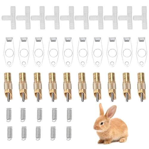 10 Rabbit Wasserspender Brustwarze Robus Kupfer Mehrzweck Automatischer Kaninchenfutterwarzen für Hasen Meerschweinchen-Frettchen 10 Rabbit Wasserspender Brustwarze Robus Kupfer Mehrzweck Automatischer Kaninchenfutterwarzen für Hasen Meerschweinchen-Frettchen von Iewroyt