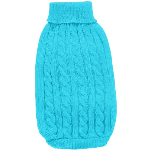 Haustierhund Rollkragenpullover, himmelblauer Haustier Winter Warmer gestrickter Pullover, Häkelmantel für kleine Hunde und Katzen (M) geeignet von Iewroyt