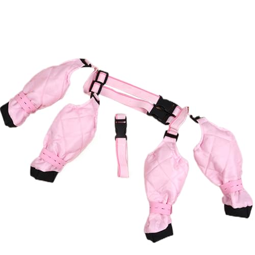 Hund Hosentender Stiefel süße wasserdichte Hundeschuhe Winter atmungsaktive Stiefel mit verstellbarem Schnalle -Gurt im Freien im Freien für Hunde, L. von Iewroyt