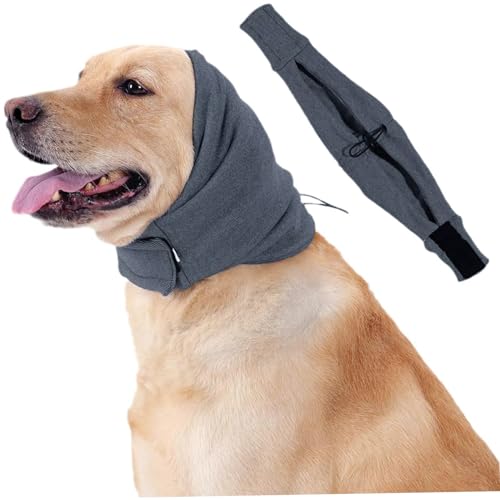 Iewroyt Hund Snood Wärme elastische Hundeohrmuffs Geräuschschutz Polyester Ohrbedeckung mit Befestigungsband und Kordelstring -Hilfshülle für Donner, Feuerwerk, Pflege, m von Iewroyt