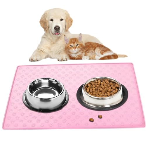 Hundefuttermatte 18.9x11.8x0, 4 Zoll Hundematte für Nahrung und Wasser Nicht rutschfestes und wasserdicht von Iewroyt
