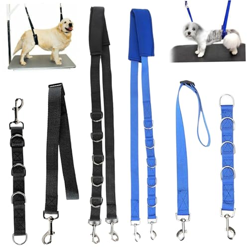 Iewroyt 2pcs Hundepflegeschleife, einstellbare Fixed Hundekatze Pflegeschleife mit 5 D-Ringen, stark von Iewroyt