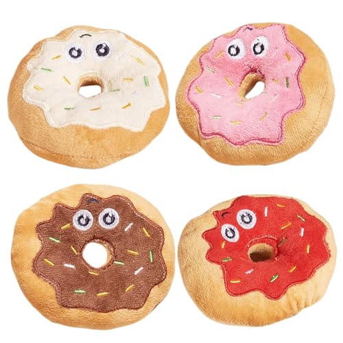 Iewroyt Interaktives Hundetaysys, 4PCS Donut Dog Snuffle Toys, Quietschende Crinkle, Anreicherungsrätsel für Welpen, kleine und mittlere Hunde Iewroyt Interaktives Hundetaysys, 4PCS Donut Dog Snuffle Toys, Quietschende Crinkle, Anreicherungsrätsel für Welpen, kleine und mittlere Hunde von Iewroyt