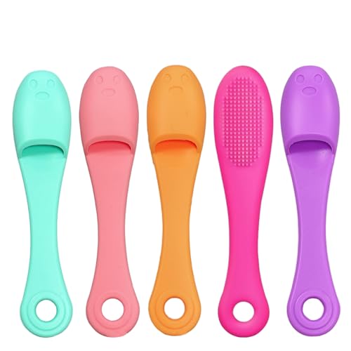 Iewroyt Katzenkinn -Schrubber, 5pcs Katzenkinnbürste, Silikon -Peeling für Katzen Reiniger, Haustierfinger von Iewroyt