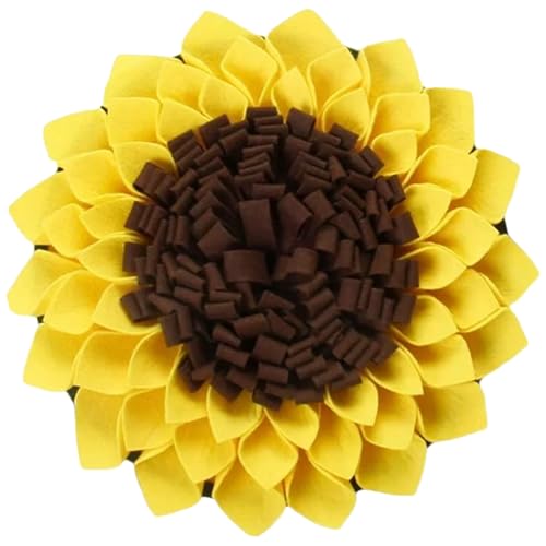Snuffle Matte für Hunde, 15x15 Zoll Sonnenblumenform Hunde Snuffle Matte, Filzhund schnüffeln mit Nicht rutschernem Rücken, waschbarer Futtersuche, um sie zu beschäftigen von Iewroyt