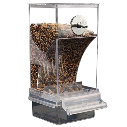 Vogelkäfig-Feeder 2pcs 3x7x7 Zoll transparent automatisch ohne Mess Vogelfutterhäusch von Iewroyt