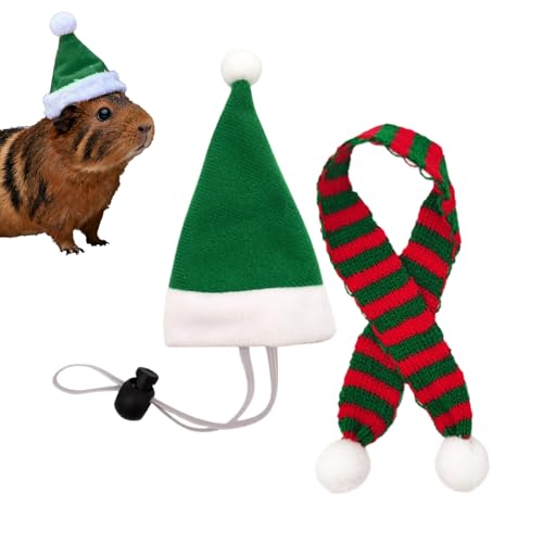 Ihdjasg Hühnerkleidung | Weihnachtsmann Cosplay Kostüm | Kleintier Winziger Weihnachtsmannhut mit verstellbarem Kinnriemen - für Ente Huhn Hamster Katze Welpe von Ihdjasg