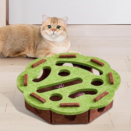 Ihdjasg Interaktives Katzenspielzeug, Fummelbrett Für Katzen Mit Glöckchen Zubehör, Katzen Beschäftigung Spielbox, Zur Beschäftigung Mit Kratztraining Jagdspielen von Ihdjasg