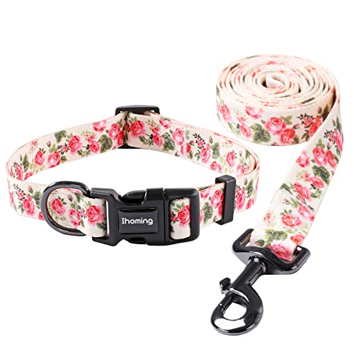 Ihoming Welpenhalsband und Leine, Set für tägliches Spazierengehen, Laufen, Training, rosa Blumen, für extra kleine Jungen, Mädchen, Hunde, Katzen, Haustiere, XS - bis zu 4,5 kg Ihoming Welpenhalsband und Leine, Set für tägliches Spazierengehen, Laufen, Training, rosa Blumen, für extra kleine Jungen, Mädchen, Hunde, Katzen, Haustiere, XS - bis zu 4,5 kg von Ihoming
