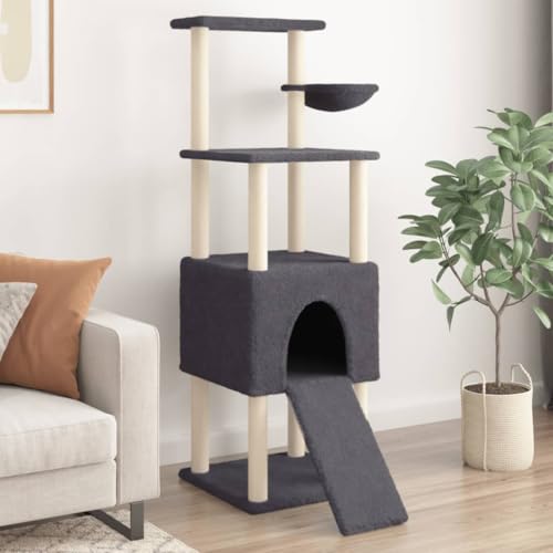 Iiaky Kratzbaum mit Sisal-Kratzsäulen Katzen Baumhaus Katzen Kratzbaum Dunkelgrau 153 cm - 172117 Iiaky Kratzbaum mit Sisal-Kratzsäulen Katzen Baumhaus Katzen Kratzbaum Dunkelgrau 153 cm - 172117 von Iiaky