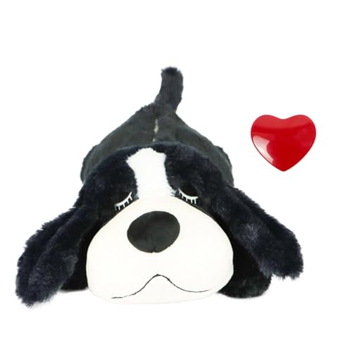 Ikaif Comforting Puppy Toy: Little Buddy Mit Heartbeat - Hundetraining Hilfe Für Trennungsangst Relief, Verhaltensunterstützung Für Haustiere (Schwarze Hunde) von Ikaif