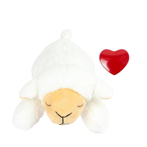 Ikaif Comforting Puppy Toy: Little Buddy Mit Heartbeat - Hundetraining Hilfe Für Trennungsangst Relief, Verhaltensunterstützung Für Haustiere (Weißes Schaf) von Ikaif
